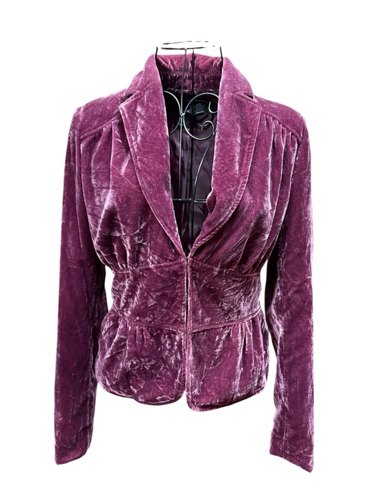 Apostrophe Jackets & Blazers - Velvet Blazer Jacket - Plum size 2